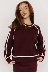 Ava Knit Sweater | Wine